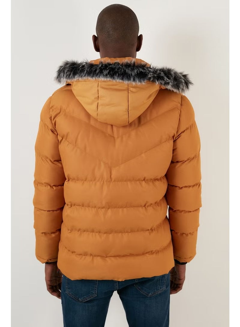 Buratti Slim Fit Faux Fur Plush Lined Removable Hooded Puffer Coat Men's Coat 5761080 B - Image 3